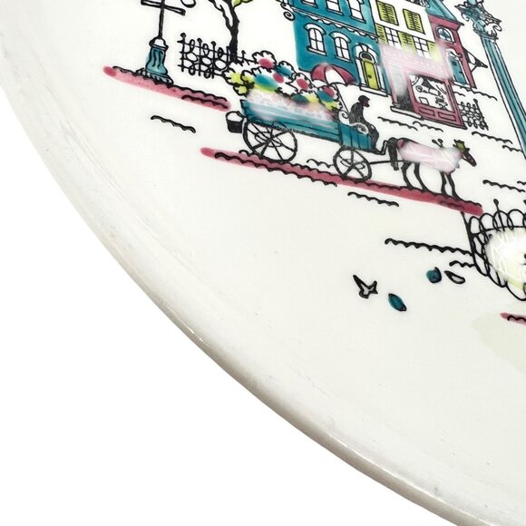 Metlox Poppytrail City Scene Dinner Plates Set Of 2 Vintage California Pottery - Picture 3 of 16